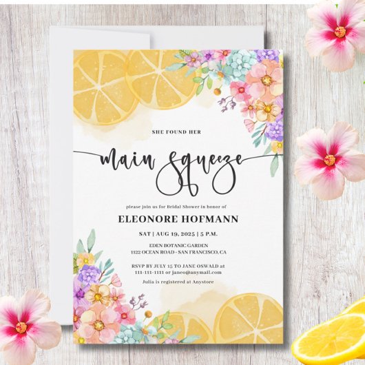 Invitation Elle a trouvé Main Squeeze nuptiale douche Invitat