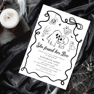 Invitation Elle a trouvé sa Boo Ghost Floral Baby Shower de