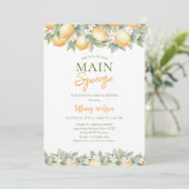 Invitation Elle a trouvé sa douche de mariage au citron Main  (Debout devant)
