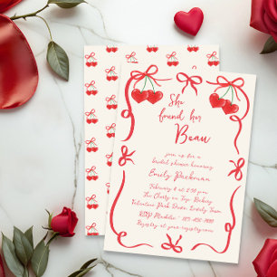 Invitation Elle a trouvé sa douche de mariée Bows and Cherrie