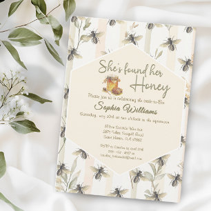 Invitation Elle a trouvé sa douche nuptiale à abeilles miel
