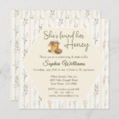 Invitation Elle a trouvé sa douche nuptiale à rayures d'or mi (Devant / Derrière)