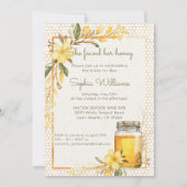 Invitation Elle a trouvé sa douche nuptiale florale jaune mie (Devant)