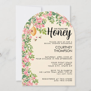 Invitation Elle a trouvé sa douche nuptiale florale rose de m