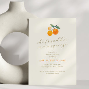 Invitation Elle a trouvé sa fête de douche nuptiale Citrus
