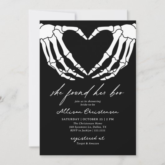 Invitation Elle A Trouvé Sa Fête des mariées Boo Halloween (Devant)