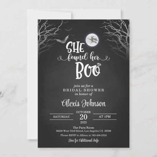 Invitation Elle A Trouvé Sa Fête des mariées De Boo (Devant)