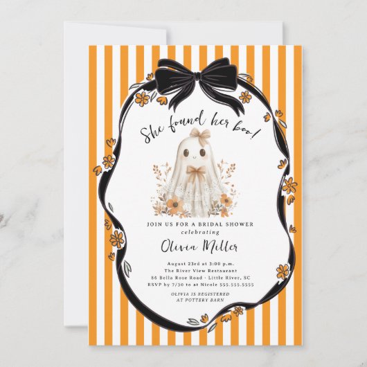 Invitation Elle A Trouvé Sa Fête des mariées De Boo (Devant)