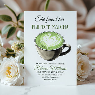 Invitation Elle A Trouvé Sa Fête des mariées De Café Matcha P