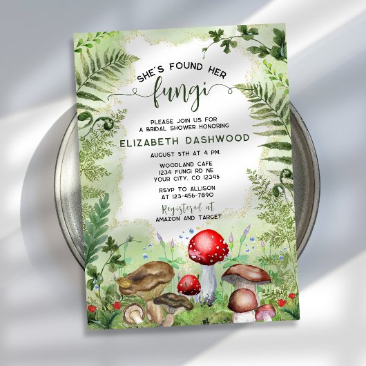Invitation Elle A Trouvé Sa Fête des mariées De Champignons D