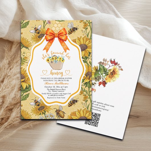 Invitation Elle a trouvé sa Fête des mariées de code QR de mi