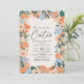 Invitation Elle a trouvé sa Fête des mariées florale Cutie Or (Debout devant)