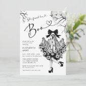 Invitation Elle A Trouvé Sa Fête des mariées Florale Fantôme  (Debout devant)