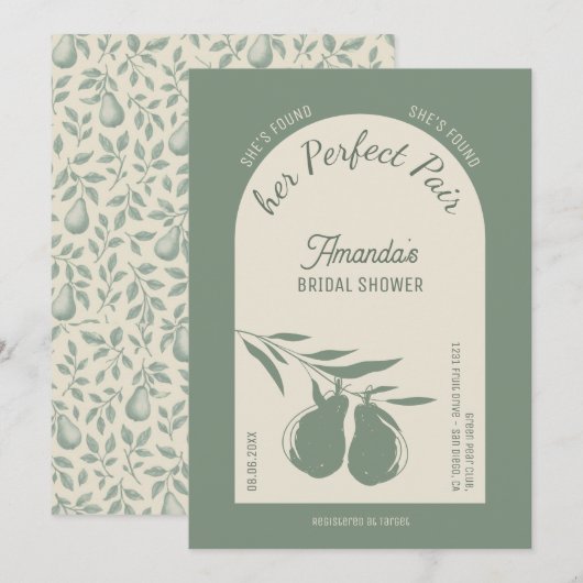 Invitation Elle a trouvé sa Fête des mariées parfaite (Devant / Derrière)