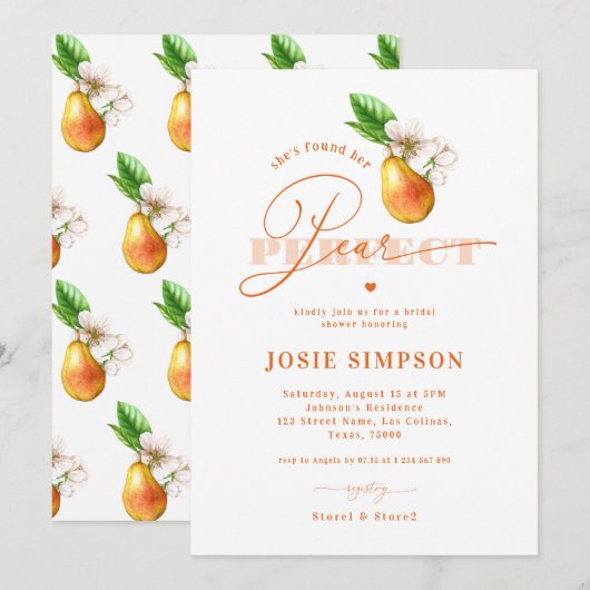 Invitation Elle a trouvé sa Fête des mariées parfaite de jard (Devant / Derrière)