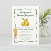 Invitation Elle A Trouvé Sa Fête des mariées Parfaite De Poir (Debout devant)