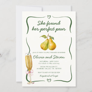 Invitation Elle A Trouvé Sa Fête des mariées Parfaite De Poir