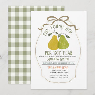 Invitation Elle A Trouvé Sa Fête des mariées Parfaite De Poir