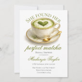 Invitation Elle a trouvé sa robe de mariée Matcha Parfaite (Devant)