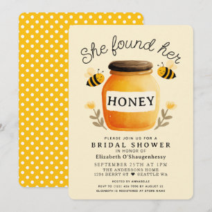 Invitation Elle a trouvé sa ruche d'aquarelle abeille enterre