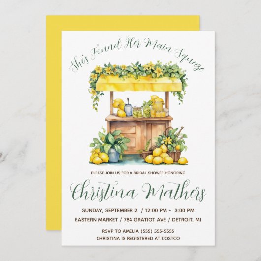 Invitation Elle a trouvé sa Squeeze principale ! Fête des mar (Devant / Derrière)