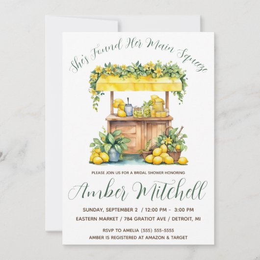 Invitation Elle A Trouvé Sa Squeeze Principale, Fête des mari (Devant)