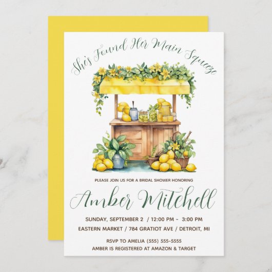 Invitation Elle A Trouvé Sa Squeeze Principale, Fête des mari (Devant / Derrière)