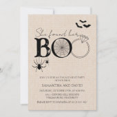 Invitation Elle A Trouvé Son Boo Rustique Fiançailles Hallowe (Devant)