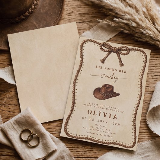 Invitation Elle a Trouvé Son Cowboy Rustique Occidental Enter
