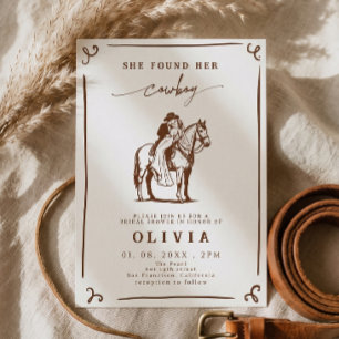 Invitation Elle a trouvé son cowboy western rayé pour la douc