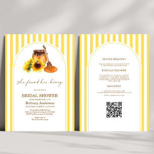 Invitation Elle a Trouvé Son Miel Code QR de la Fête de Fianç