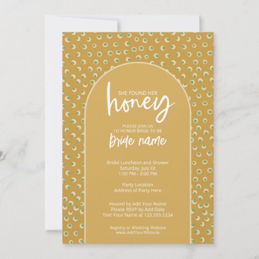 Invitation Elle A Trouvé Son Miel - Fête des mariées (Devant)
