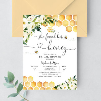 Invitation Elle A Trouvé Son Miel Rustique Bridal Couple Douc