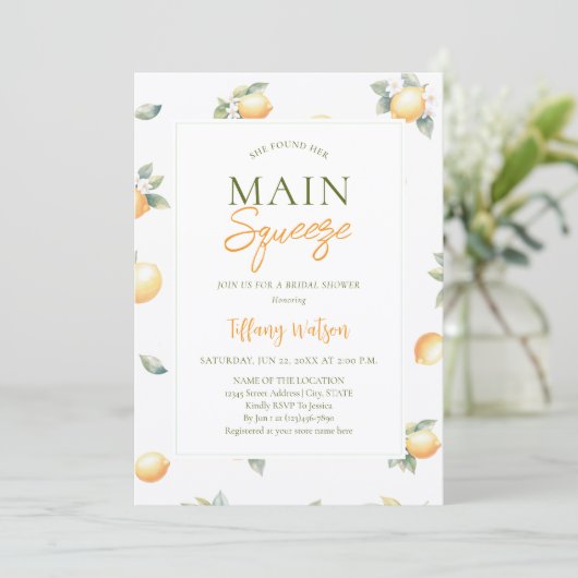 Invitation Elle a Trouvé Son Premier Amour Lime Mariage (Debout devant)