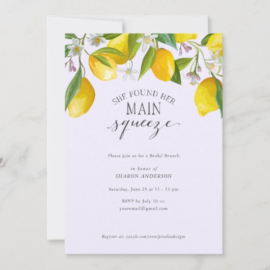 Invitation Elle a trouvé son pressoir principal, Lemon Baby s (Devant)