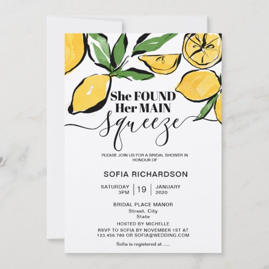 Invitation Elle a trouvé son principal citron BOHO SUMMER Inv (Devant)