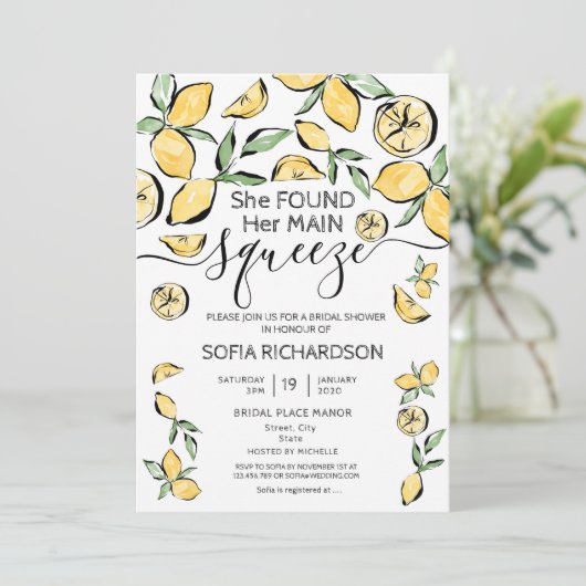 Invitation Elle a trouvé son principal citron BOHO SUMMER Inv (Debout devant)