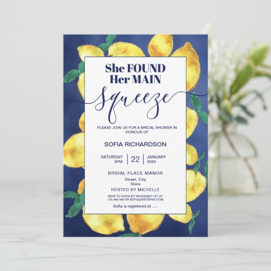 Invitation Elle a trouvé son principal citron BOHO SUMMER Inv (Debout devant)