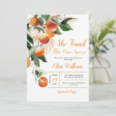 Invitation Elle A Trouvé Son Principal Pince Orange Bridal Do (Debout devant)