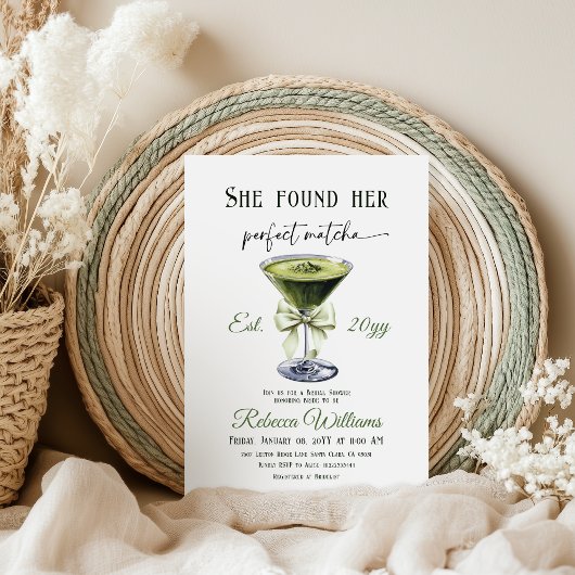 Invitation Elle a trouvé son thé matcha parfait pour l'enterr