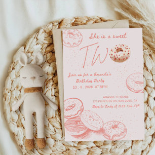 Invitation Elle a une douce deuxième fête d'anniversaire de D