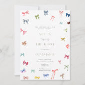 Invitation Elle attache la douche nuptiale du noeud (Devant)