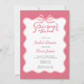 Invitation Elle attache la douche nuptiale du noeud (Devant)