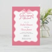 Invitation Elle attache la douche nuptiale du noeud (Debout devant)