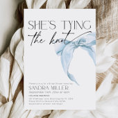 Invitation Elle attache le noeud bleu Fête des mariées arc