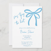 Invitation Elle attache le noeud bleu ruban arc (Devant)