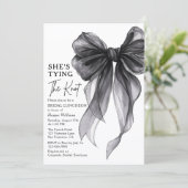 Invitation Elle Attache Le Nœud Bow Réception De Mariage (Debout devant)