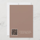 Invitation Elle Attache Le Nœud Marron Code QR Réception De M (Dos)