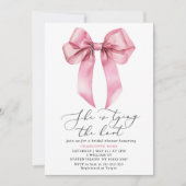 Invitation Elle attache le noeud Pink Bow Bridal (Devant)