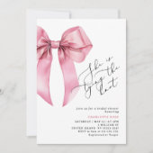 Invitation Elle attache le noeud Pink Bow Bridal (Devant)